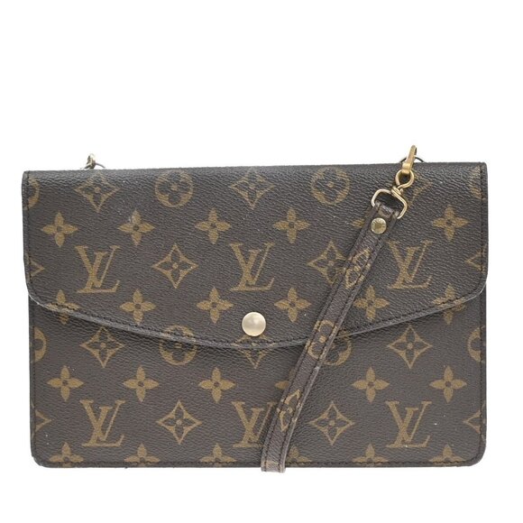 LOUIS VUITTON Double Rabat Shoulder Bag Monogram Leather Brown M51815 62EF169 - Picture 16 of 16